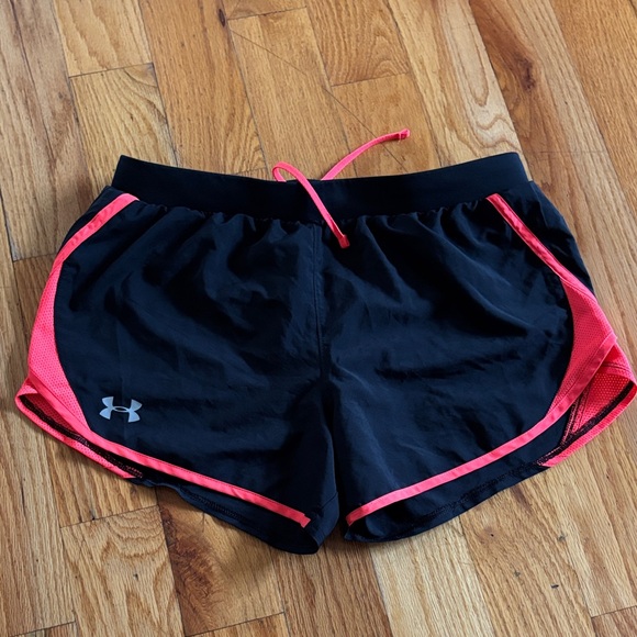 Under Armour Women's Black Shorts with Pink Accents - Picture 1 of 3